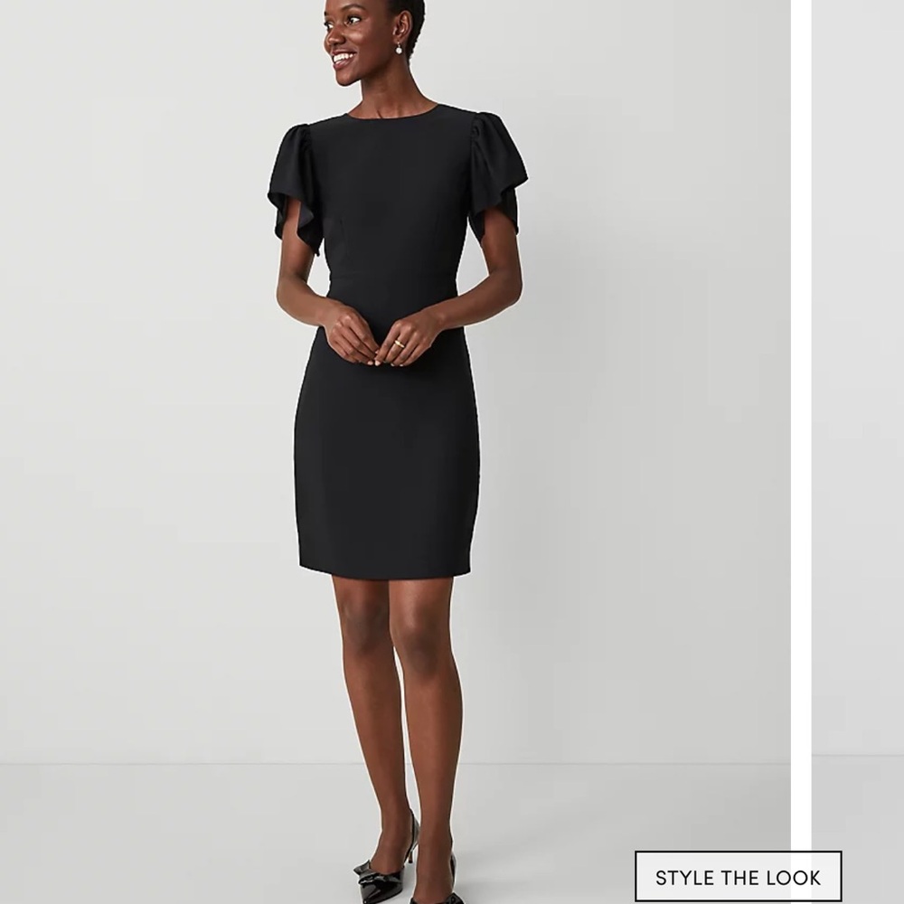 Ann Taylor Petite Flutter Sleeve Dress
